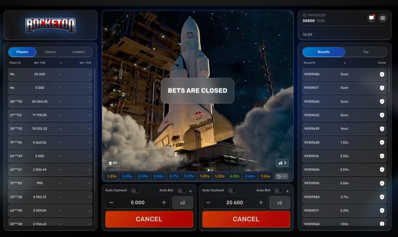 Rocketon game duration