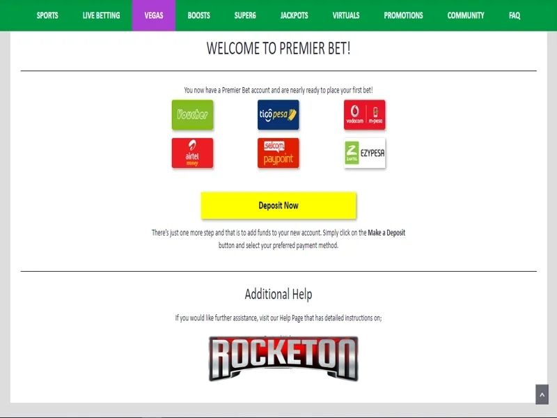 Deposit to PremierBet Casino