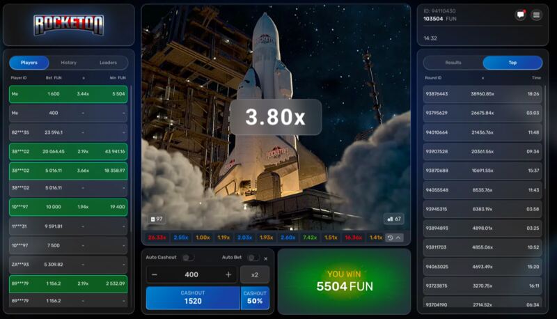 Betting at Rocketon